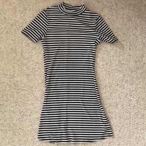 Black and white striped dress